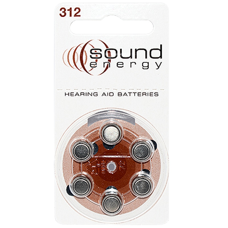 奥迪康(OTICON)英国原装sound energy助听器电池锌空气312号无汞PR48电池1板6粒