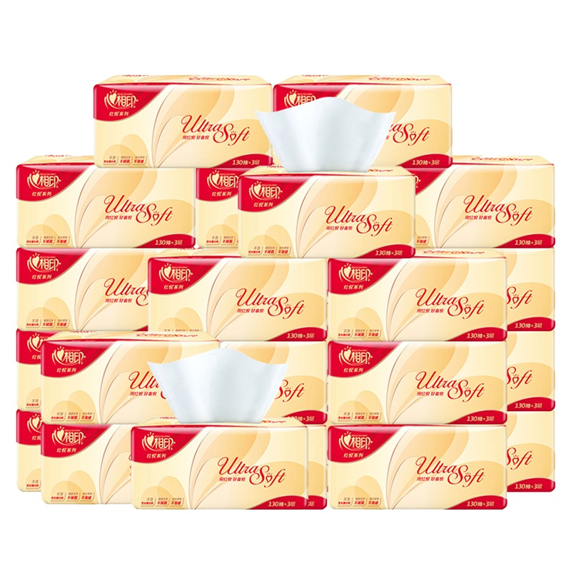 心相印抽纸整箱24包家用实惠装餐巾纸卫生纸心相印红悦纸抽面巾纸东北三省,河北,北京疫情原因不能发货