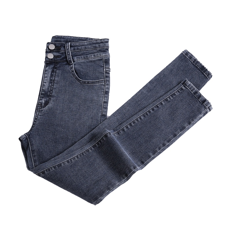 真维斯高腰紧身显瘦牛仔裤女2021秋季新款韩版弹力大码加绒小脚裤