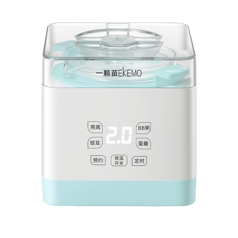 一颗苗EKEMO宝宝辅食锅燕窝炖盅婴儿炖盅 智能预约定时玻璃内胆家用全自动 350ML迷你容量 蓝白色