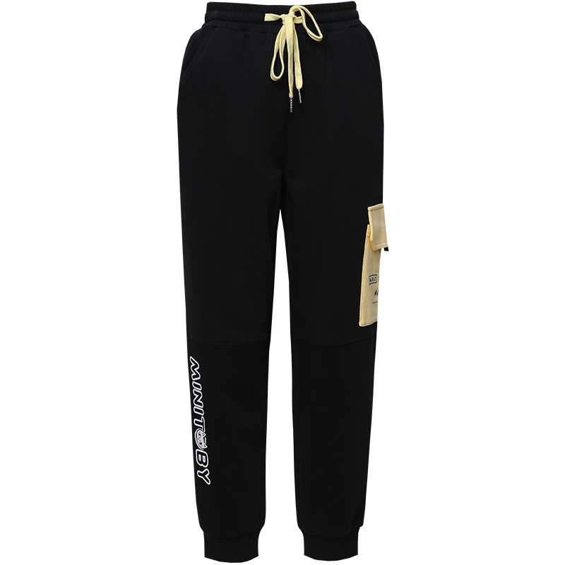 a02新款2020时尚撞色口袋拼接宽松束脚休闲裤女潮夏DTV2D0421PN