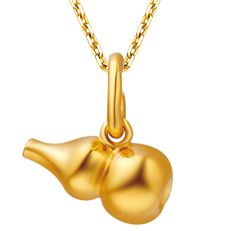 周大福珠宝首饰光身福禄葫芦足金黄金坠计价（足金工费48元）F1538