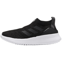 adidas NEO女鞋休闲鞋低帮黑色一脚蹬跑步运动鞋B96470 B964701号黑色+碳黑