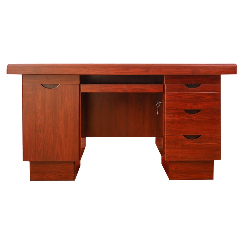 首指(SZ)油漆板1.2米职员桌/办公桌YF-Z1206D 红胡桃色