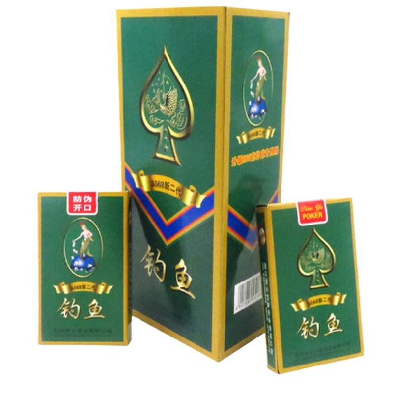 钓鱼皇后扑克牌8068斗地主创意加厚纸牌二合一 钓鱼8068 一条10副 新