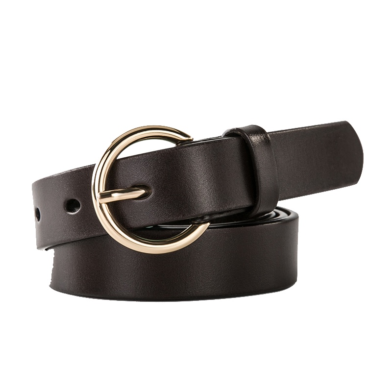 牛当家(CattleOWN)女士皮带简约百搭韩国腰带女真皮时尚潮流圆扣装饰裤带5278