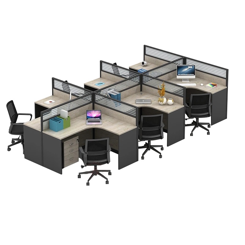 全简职员办公桌办公室职员桌屏风办公桌员工桌电脑桌干字形六人位