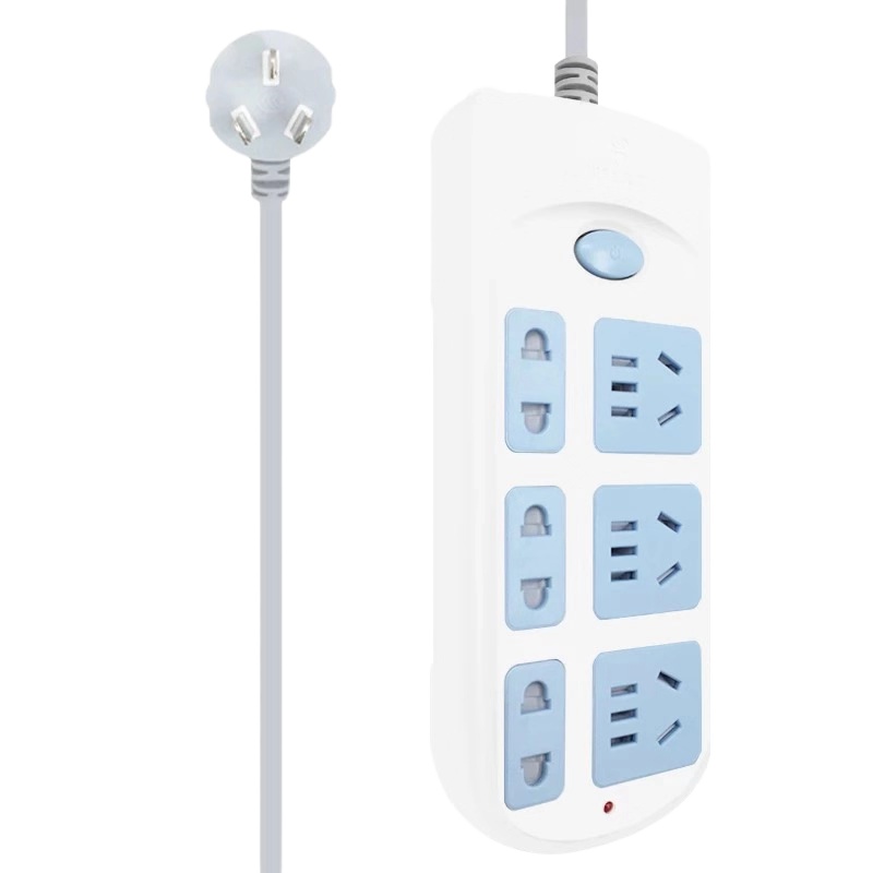 公牛双排插座(3个3位+3个2位/250V/10A/2500W/含开关) GN-609 5米