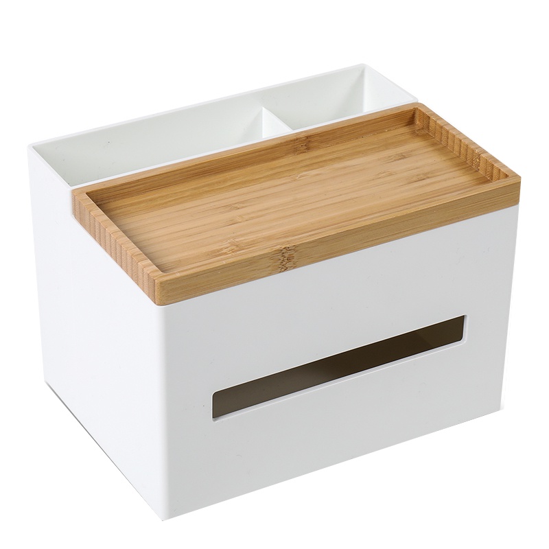 得力 8916 桌面收纳盒纸巾盒抽纸盒创意简约可爱客厅茶几遥控器收纳