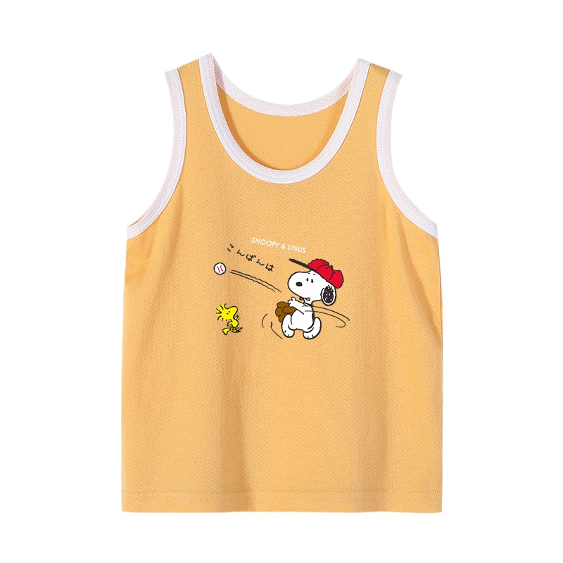 史努比男童马甲纯棉女宝宝无袖上衣2021夏季新款儿童背心全棉百搭