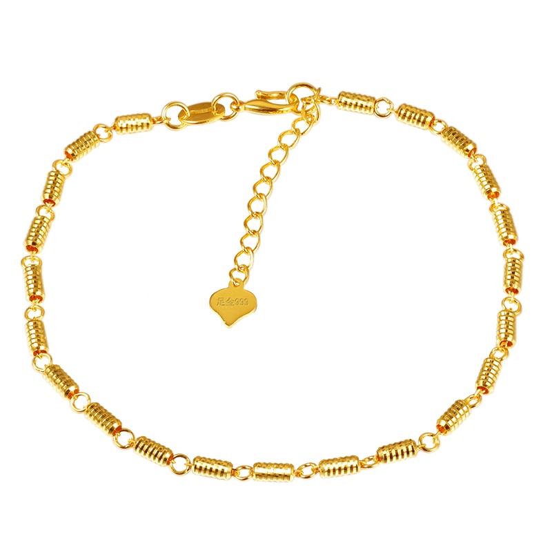 涵琪珠宝足金999小弹簧路路通5G黄金手链女送爱人表白求爱520礼物