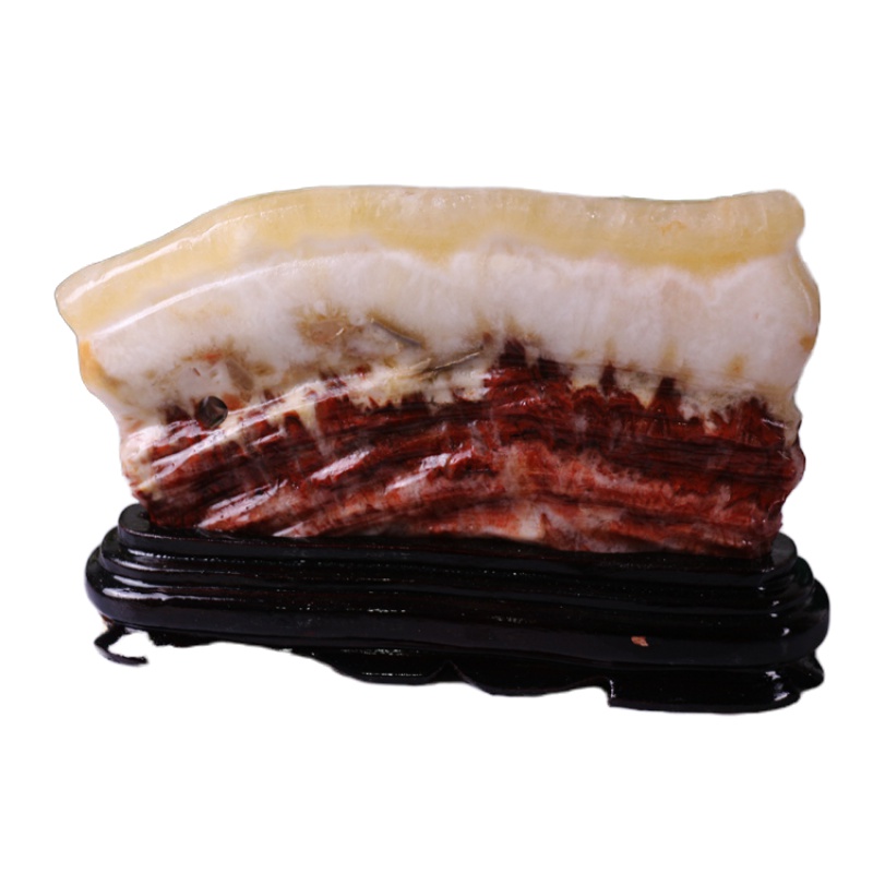 猪肉石摆件天然猪肉石原石腊肉奇石乔迁开业礼品家居博古架玄关摆件 1590