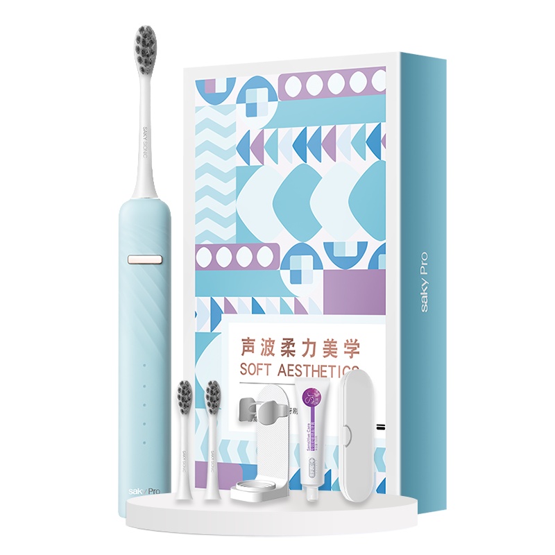 舒客(Saky)电动牙刷T3挪威蓝标配款 男女学生情侣款防水充电式声波电动牙刷
