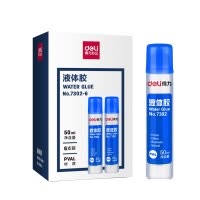 得力deli7302液体胶水50ml中号加粘办公学生胶水6支装