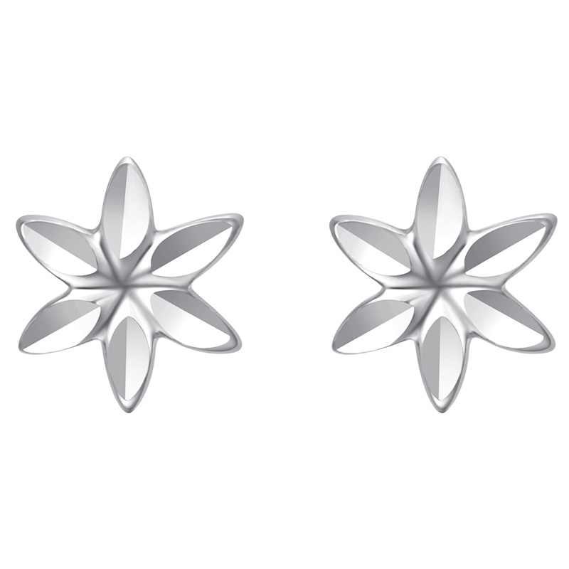 周大福Y时代珠宝简约花形PT950铂金耳钉PT161231