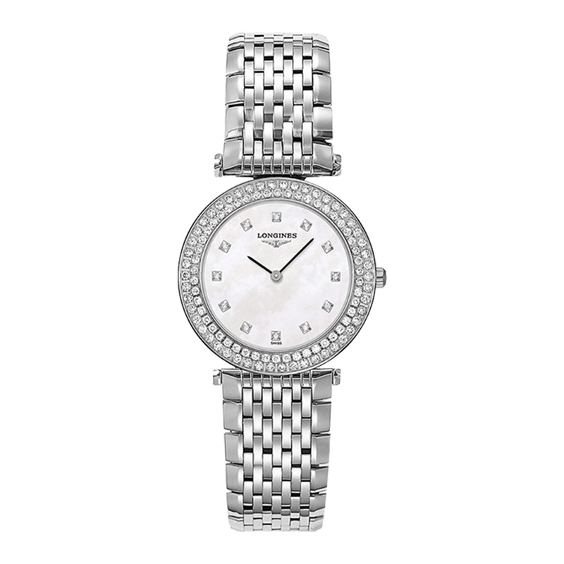 浪琴(LONGINES)嘉岚系列时尚镶钻钢带石英女士手表L4.308.0.87.6