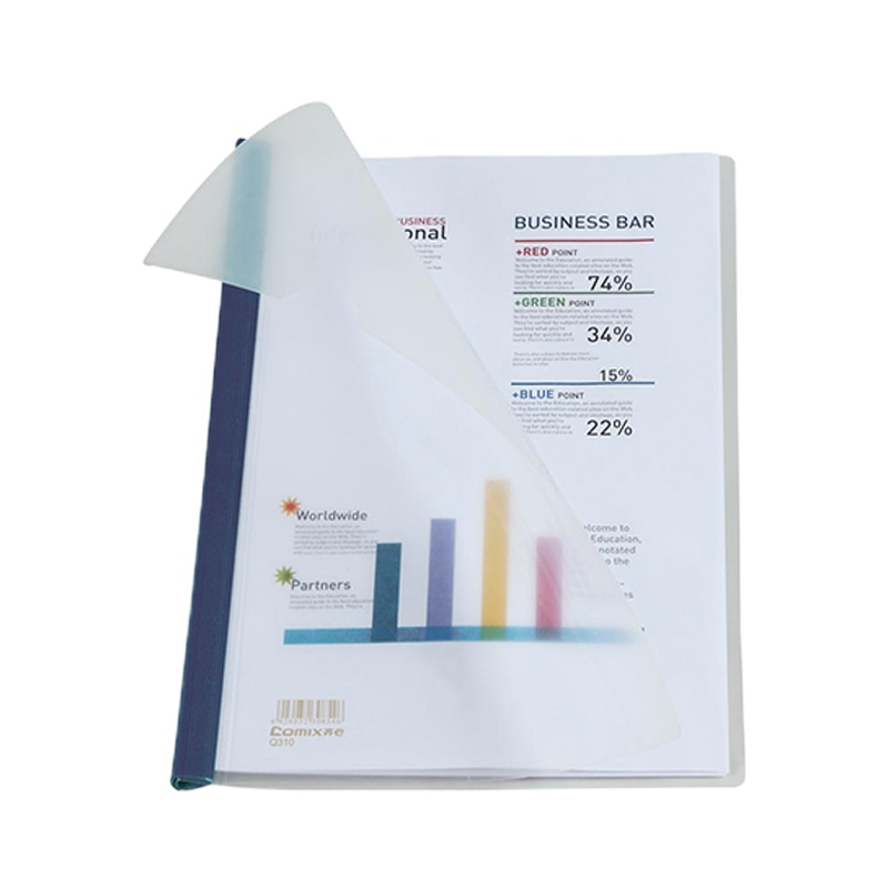 齐心 Q310-1-X 超省钱 报告夹 A4 抽杆式 30张 白色 10个/包 一包装