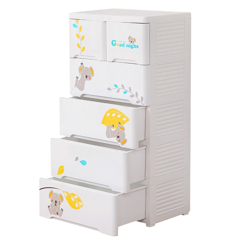 也雅(Yeya)塑料收纳柜子衣柜 树熊宝宝 5层 G-52325K