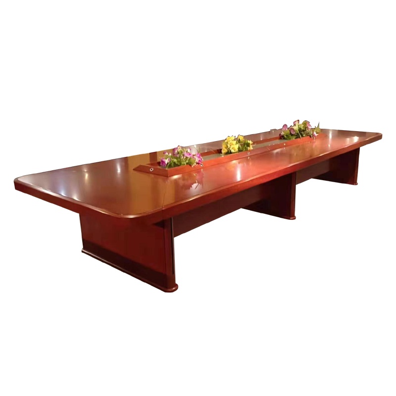 瑞丰杰5米会议桌油漆会议台洽谈桌贴实木皮RJ-HY5002 5000X1800X760MM