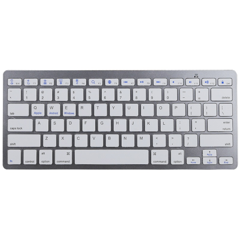 吉选(gesobyte) BK78 超薄蓝牙台式机笔记本电脑家用游戏商务办公键盘 银白