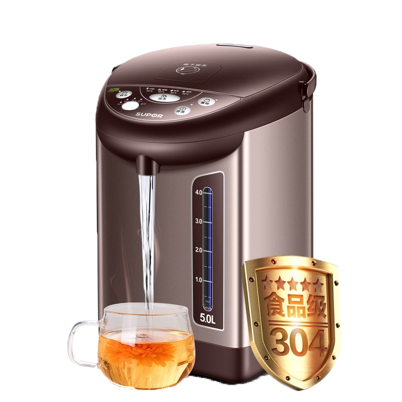 苏泊尔(SUPOR)电热水瓶智能家用保温一体 5L/升大容量速热恒温304不锈钢多段控温全自动电烧水壶SW-50J70B