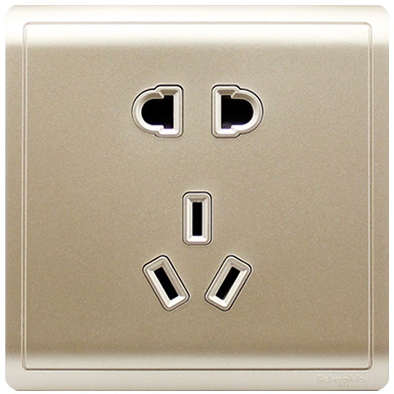 施耐德电气（Schneider Electric）电源插座 丰尚沉醉金 10A二三插五孔插座 开关面板插座 86型