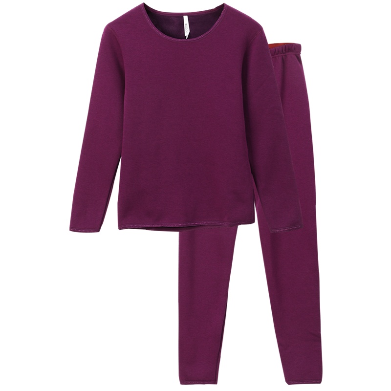 红豆居家(Hodohome)男士保暖内衣羊毛保暖圆领内衣套装加绒加厚保暖男