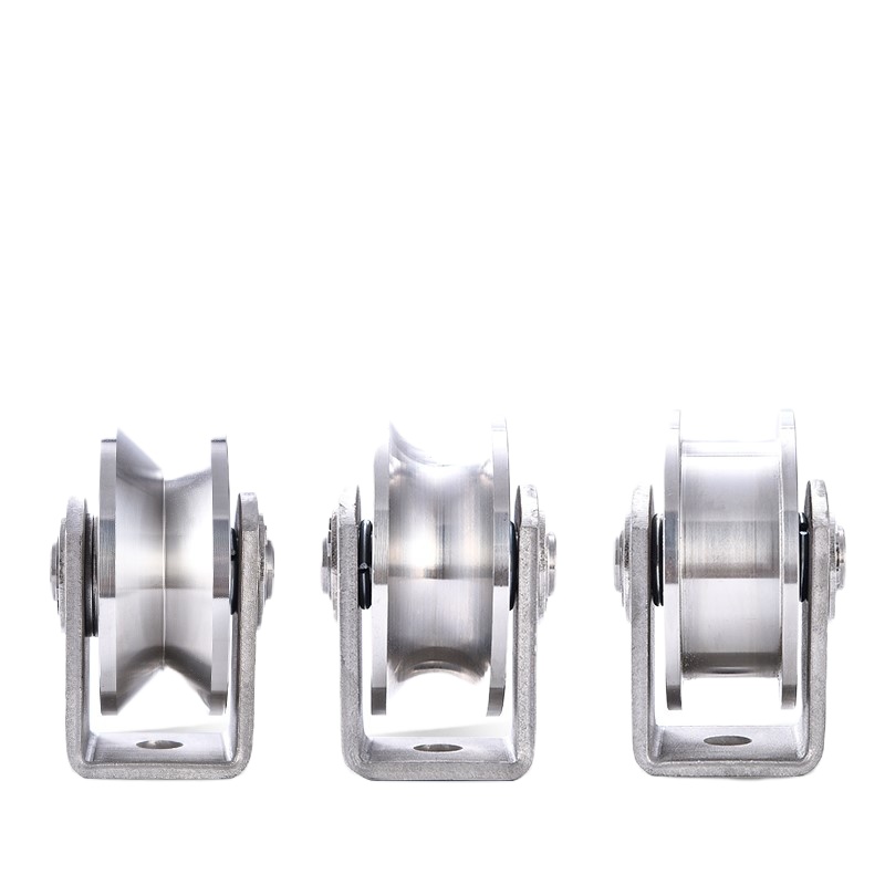 重型简易轴承单滑轮小滑轮v型闪电客不锈钢固定器吊钩滑轮起重 #大号吊环U型(25mm槽宽)