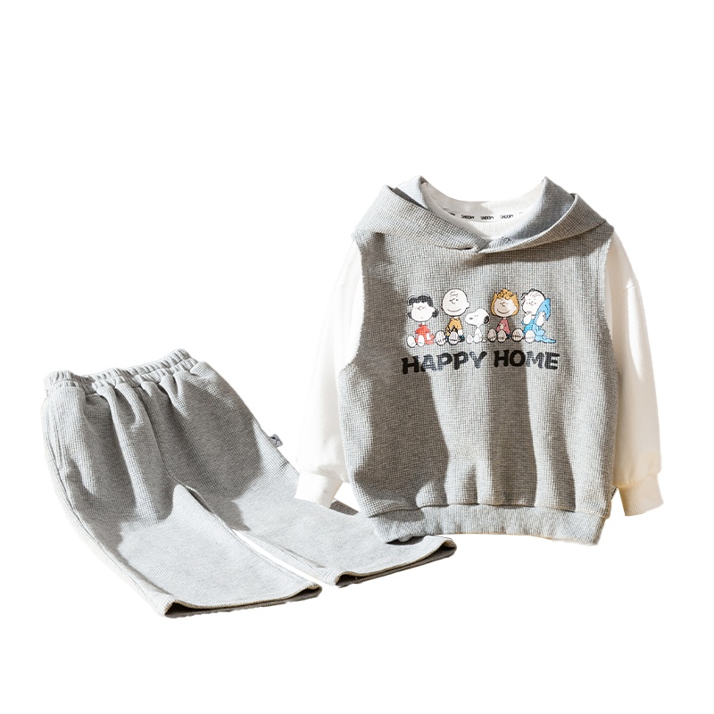 史努比(SNOOPY)新款儿童套装儿童华夫格三件套SXM063