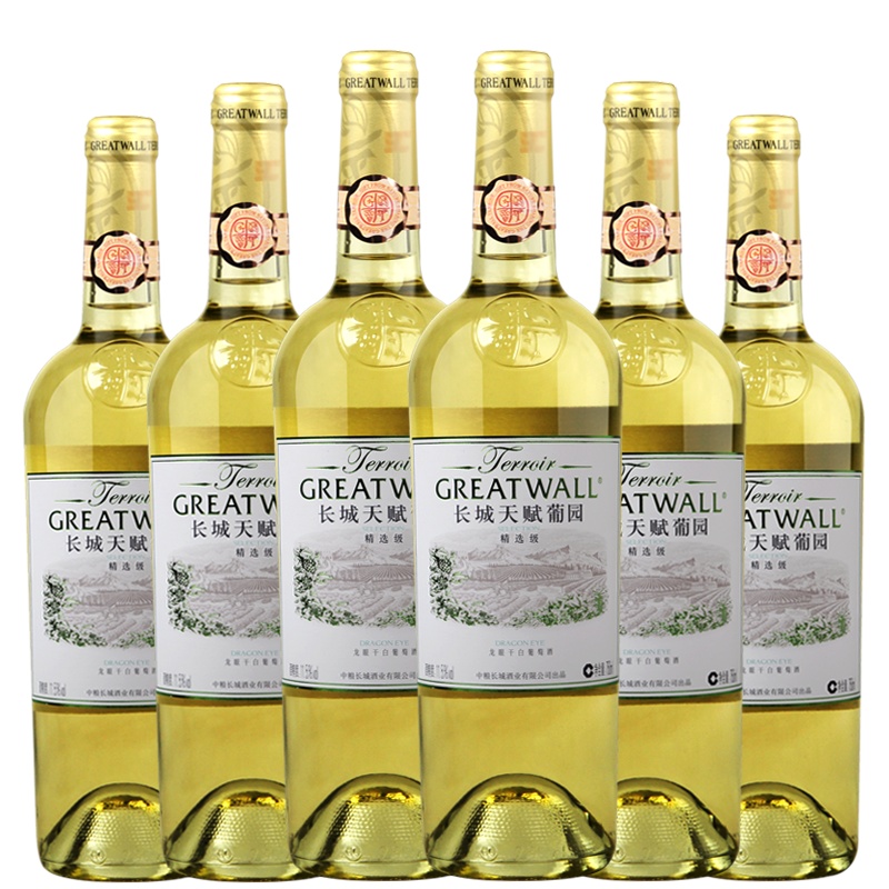 长城(GreatWall) 天赋葡园 精选级龙眼干白葡萄酒 750ml*6瓶 整箱 白葡萄酒 中粮长城葡萄酒