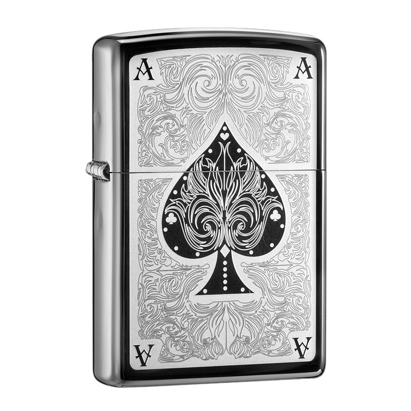 美国ZIPPO打火机 芝宝 暗花幺点 黑冰镭射雕刻28323 煤油防风火机 男士礼品