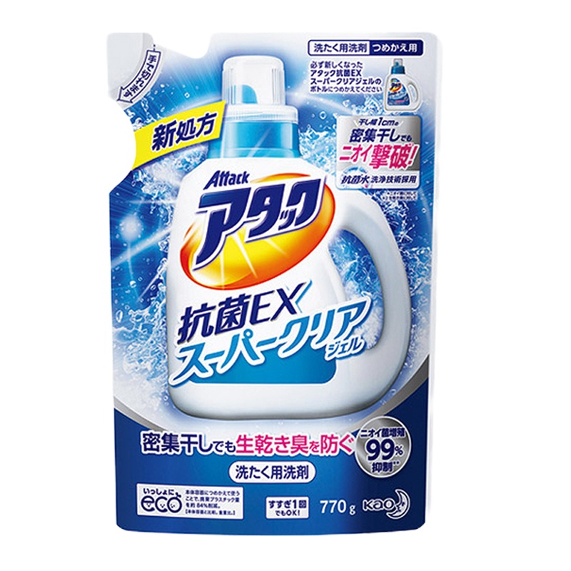 [高渗透]花王(KAO) 抗菌EX酵素洗衣液/强效去污高渗透洁霸洗衣液 0.77kg 替换补充装