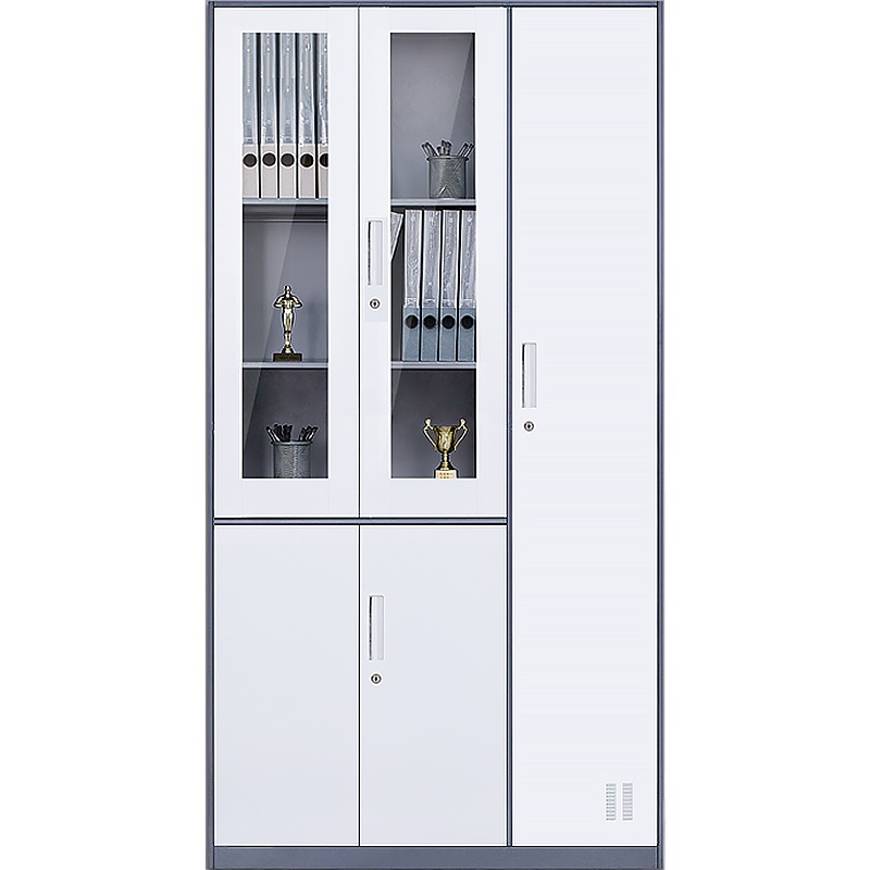 震海 通门文件柜办公柜灰套白档案资料柜办公家具办公柜类钢制加厚办公室储物柜 家用书柜