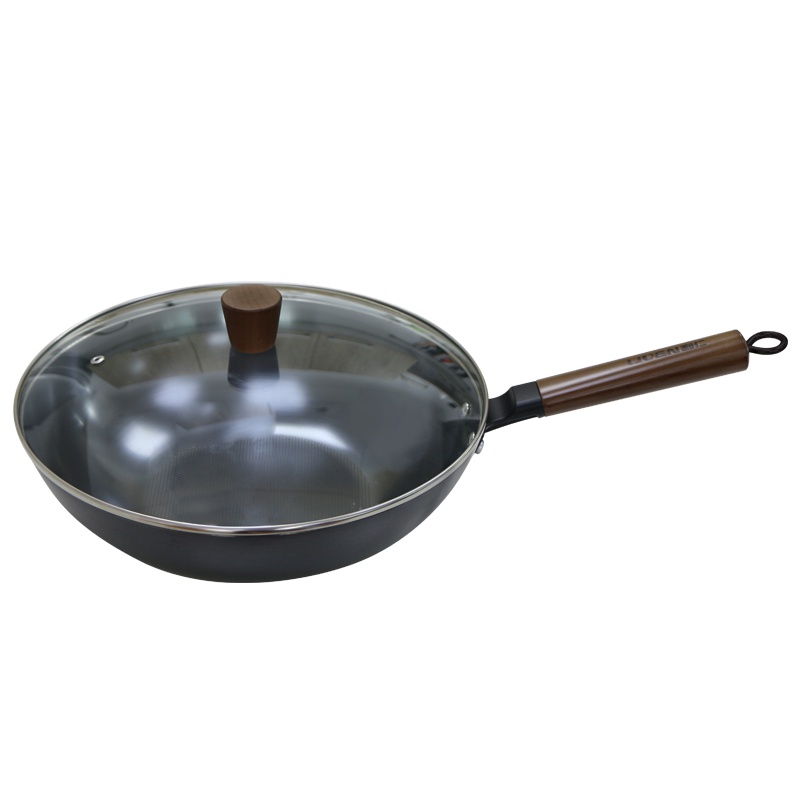 利仁(Liven)32cm大口径精铁锅导热快 家用健康无涂层不粘锅电磁炉燃气灶通用炒菜锅【带盖】JT-C3206A