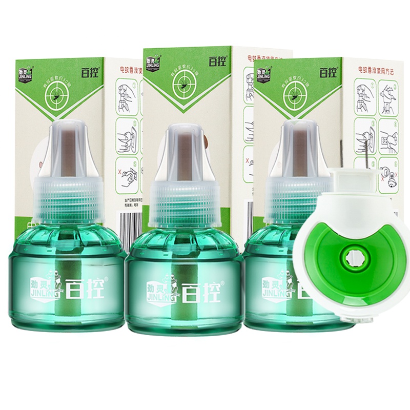 劲灵电蚊香液蚊子液婴儿孕妇无味电蚊香器家用插电式驱蚊补充装 45ml 5瓶液一器