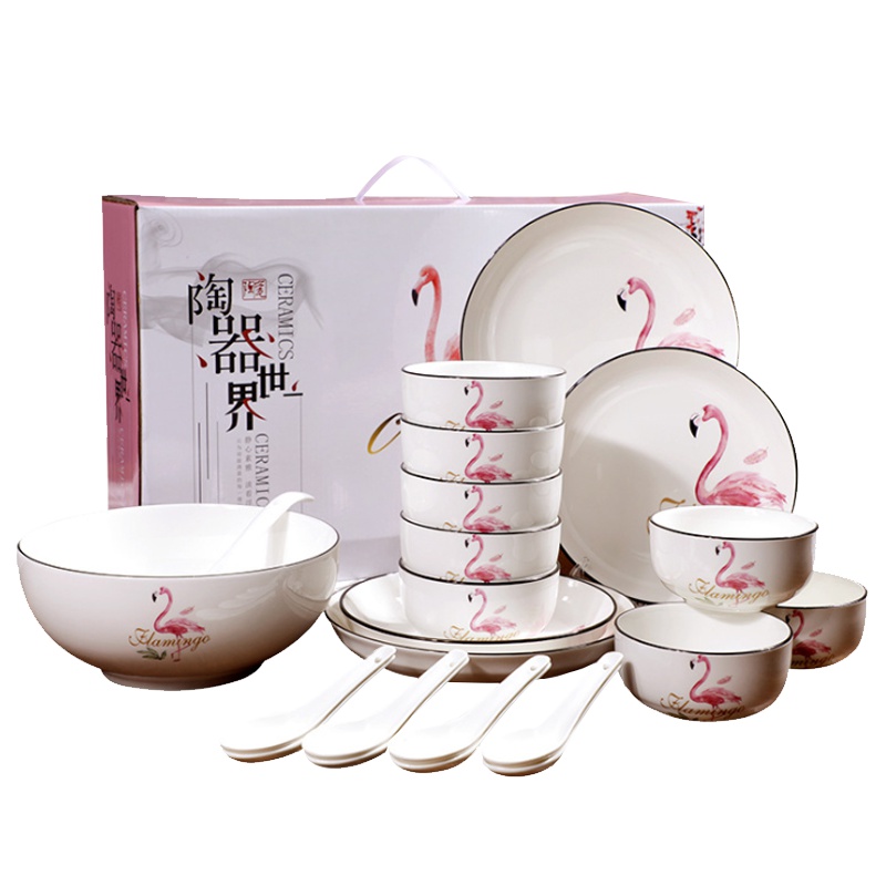 火烈鸟陶瓷餐具套装 LHY 常规款 B2B商品 100起订