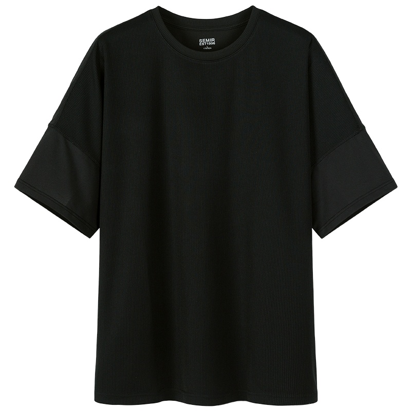 【满198减100预估价：21】森马短袖T恤男装夏季黑色体恤上衣潮圆领宽松上衣潮流