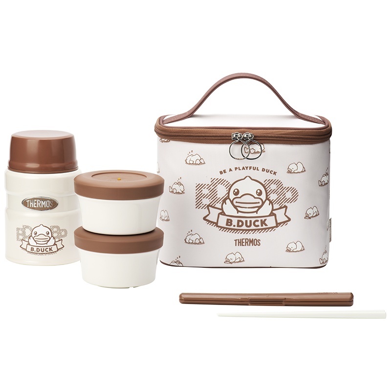 膳膳魔师(THERMOS)儿童保温饭盒宝宝辅食饭盒不锈钢内胆附带便当袋餐筷便携便当盒TCLF-520SBDUCK