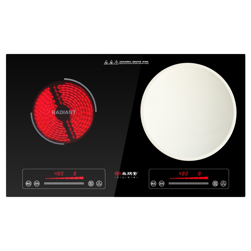 尚朋堂 YS-IC34H22 双头电陶炉电磁炉 大功率家用台式嵌入式日本NEG陶瓷白板德国进口炉芯磁双灶 双眼电磁炉