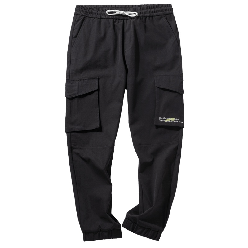 千纸鹤工装裤男2019夏季新款韩版潮流休闲松紧腰九分裤男90213