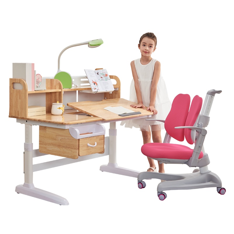 护童实木抑菌儿童学习桌椅学生写字桌小学生书桌课桌椅套装512SW