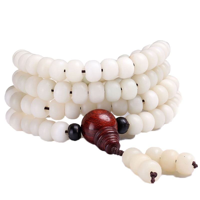 月印百川 白玉菩提108颗手串男女款佛珠手链