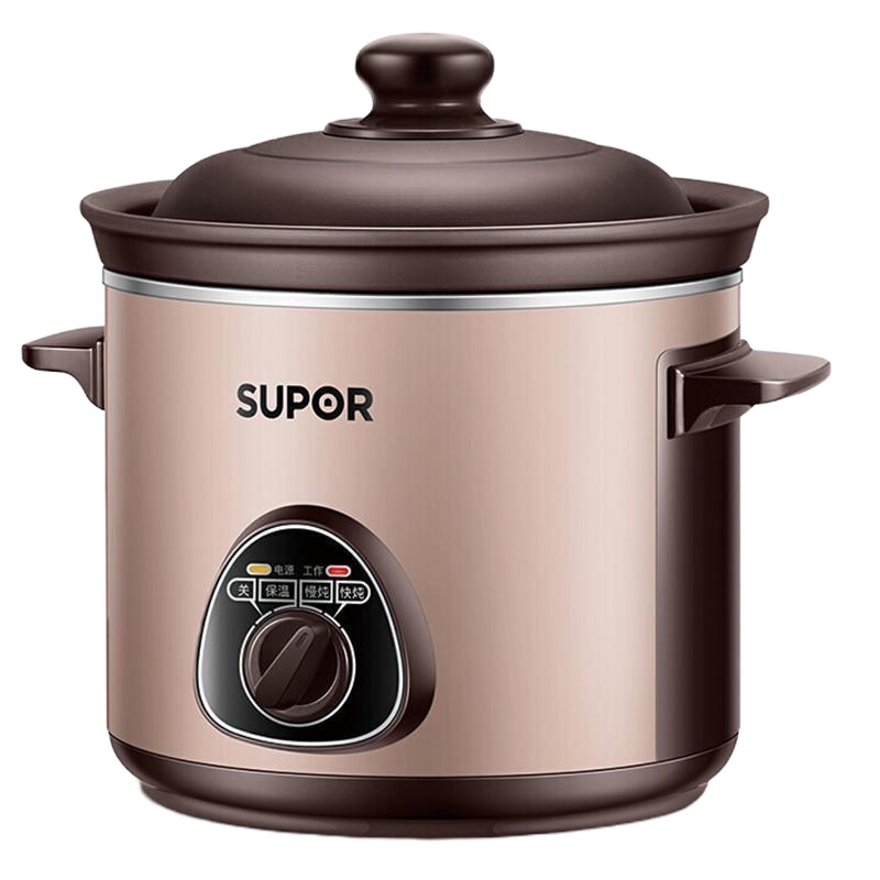 苏泊尔(SUPOR)DG30YK11电炖锅三升容量砂锅炖盅煮粥煲汤家用养生锅陶瓷土陶3L电炖锅文武双重火力 三维立体加热
