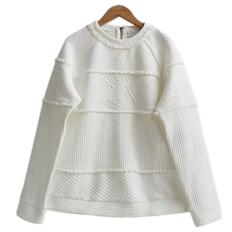 【福利款】拉夏贝尔UlifeStyle春季新款通勤时尚休闲纯色拼接圆领长袖卫衣女