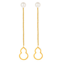 千叶珠宝KEER东方印象系列福禄 福禄双至1黄金耳吊足金耳钉耳饰