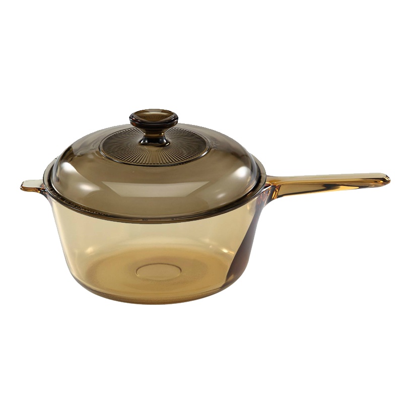 康宁(VISIONS) 单柄晶彩透明玻璃锅汤锅2.5升 火锅寿喜锅关东煮