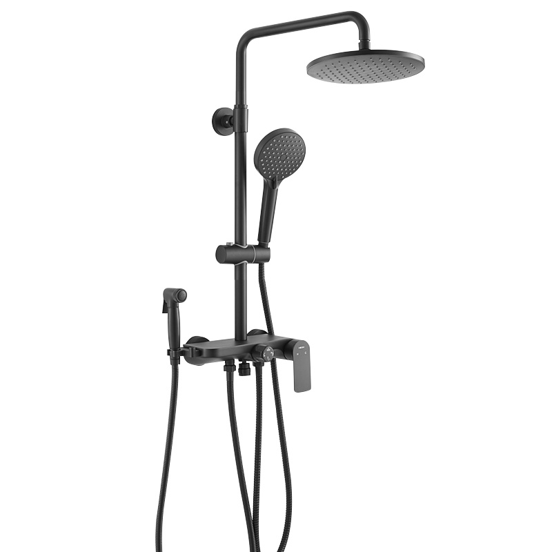 恒洁(HeGII)卫浴花洒 HMF911-333BC挂墙带喷枪淋浴花洒套装全铜加厚龙头卫浴不锈钢淋浴花洒可带升降花洒