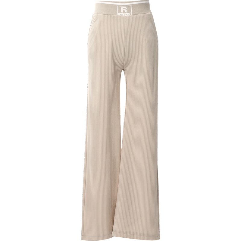 欧昵雪夏季气质字母高腰宽松显瘦长款喇叭阔腿裤女长裤子