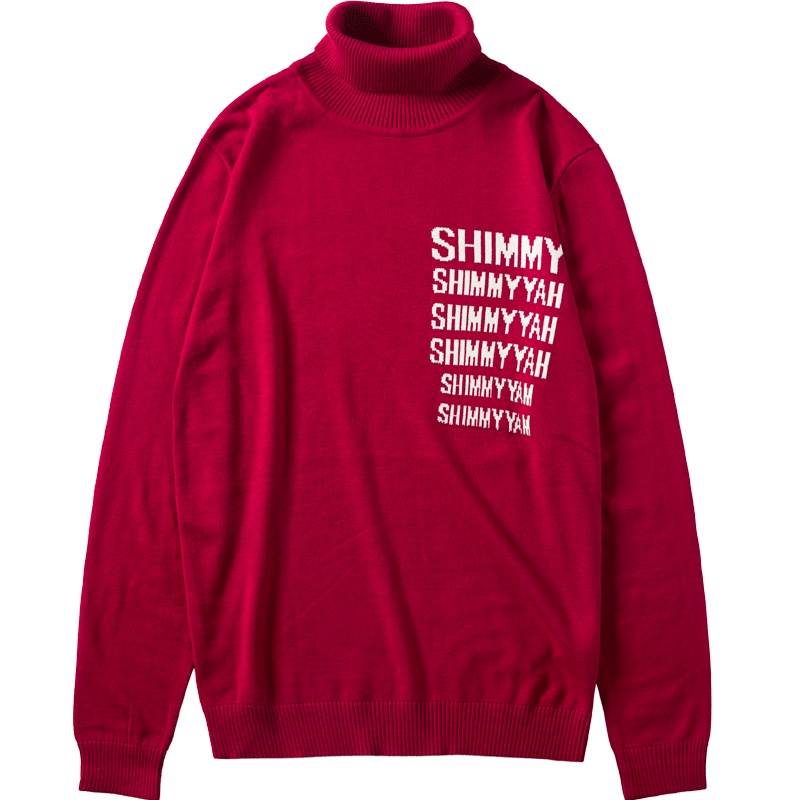 柒牌SEVEN男装秋冬毛衣毛衫内搭高领时尚红色休闲针织衫打底