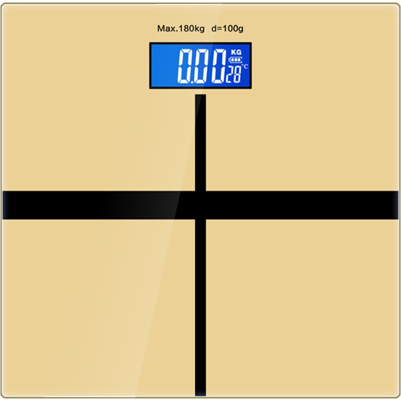安尚健康十字金人体秤称重电子称带夜光体重秤家用电子秤重仪家用测体重秤计重器称重仪器智能秤支持温度计玻璃面板